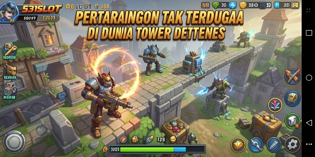 Tangkapan layar utama game 531SLOT menampilkan aksi seru dalam Tower Defense.