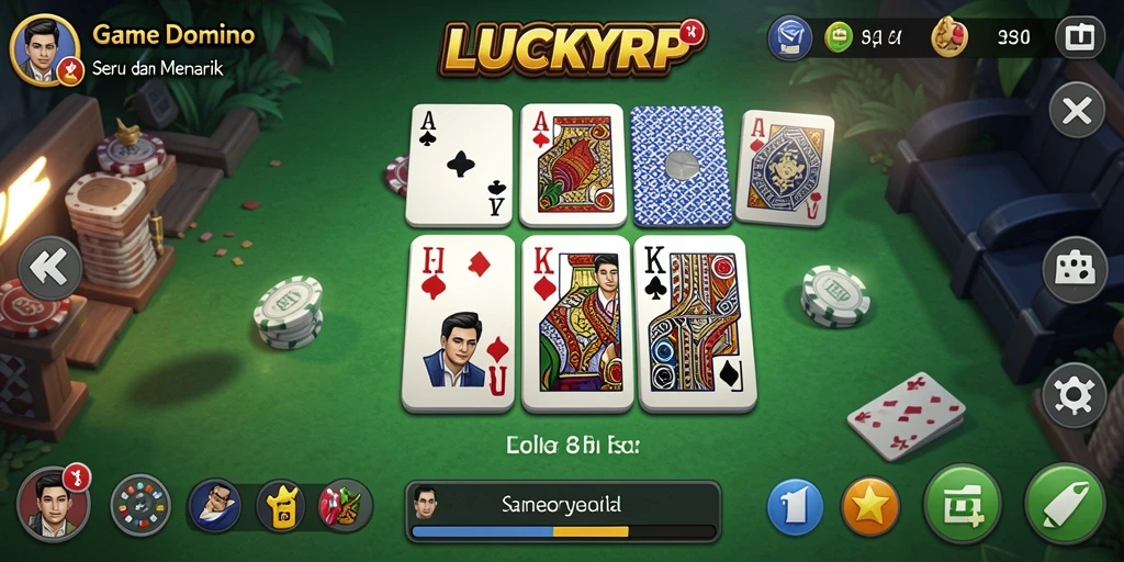 Tampilan gameplay menarik dari LUCKYRP dengan aksi domino seru.